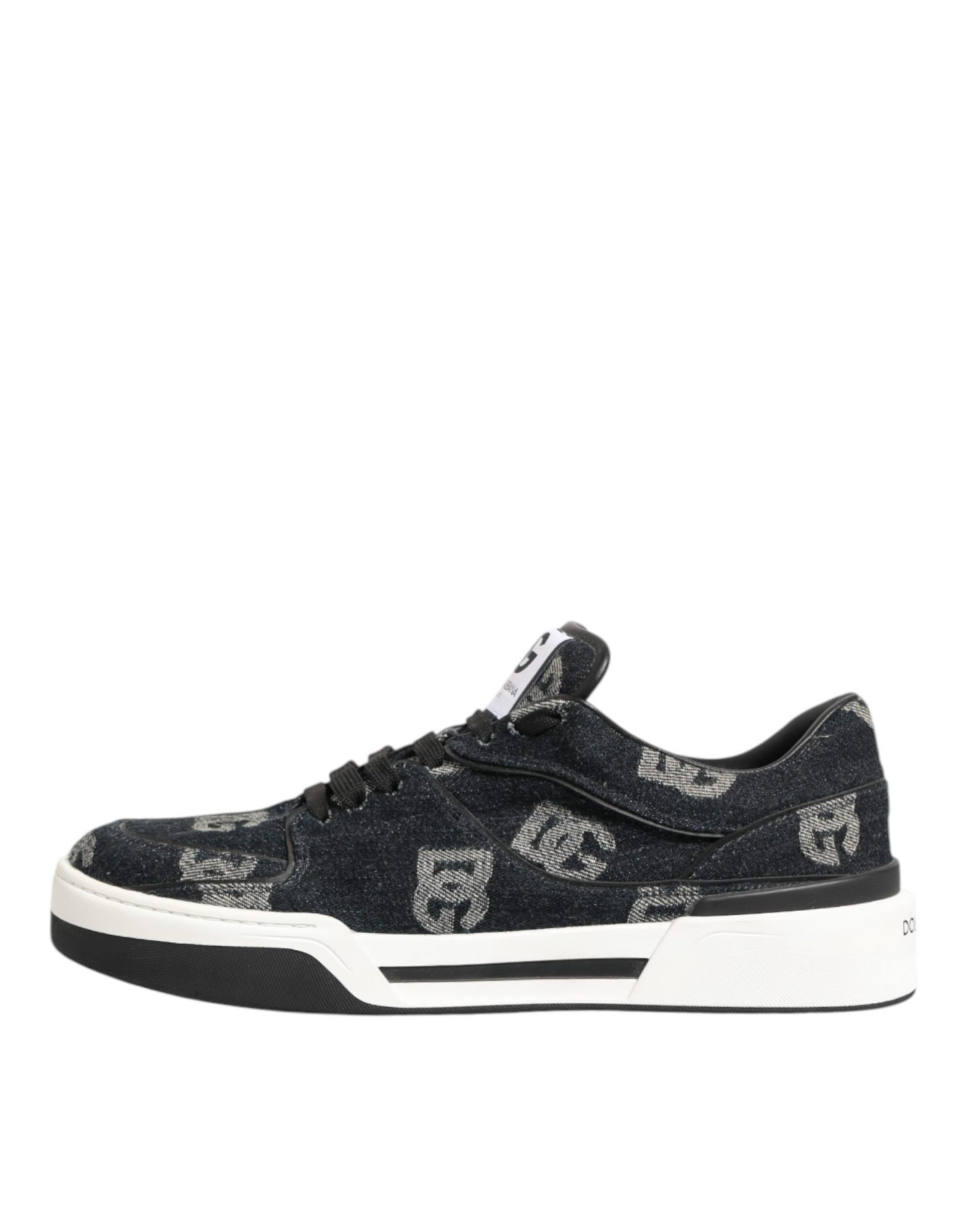 Dolce & Gabbana Blau Baumwolle Denim Logo Low Top Sneakers Schuhe – Bild 7