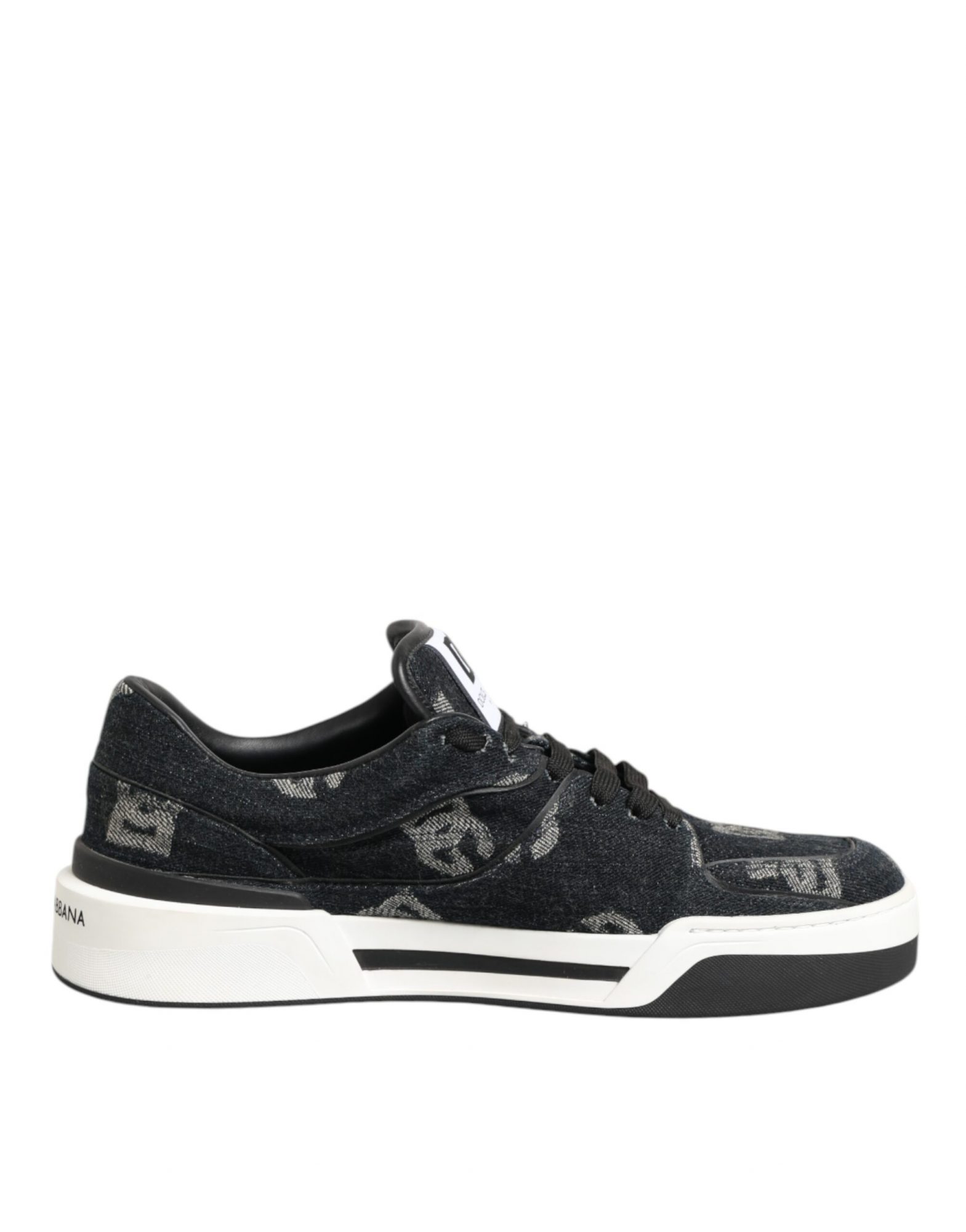 Dolce & Gabbana Blau Baumwolle Denim Logo Low Top Sneakers Schuhe