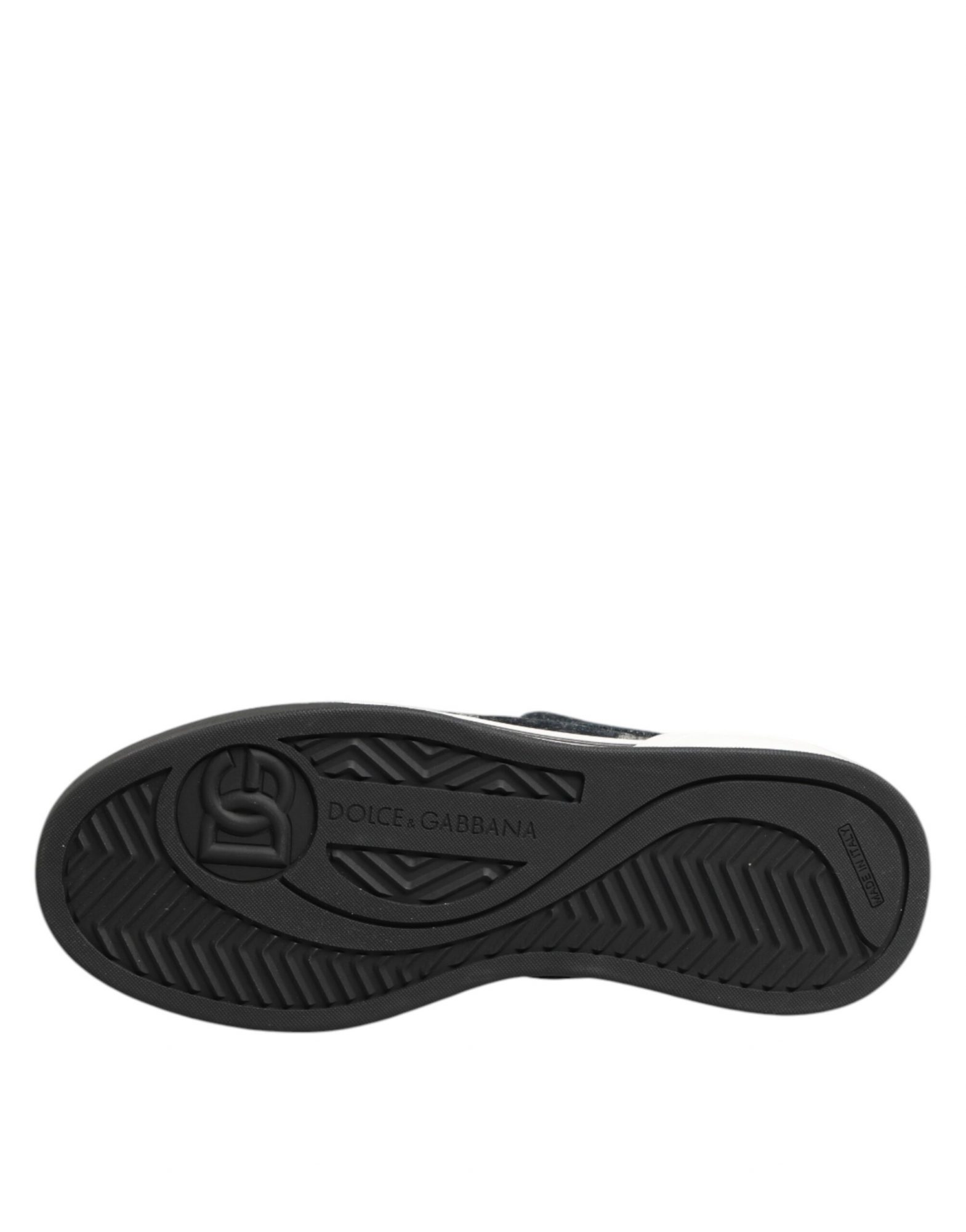 Dolce & Gabbana Blau Baumwolle Denim Logo Low Top Sneakers Schuhe – Bild 8