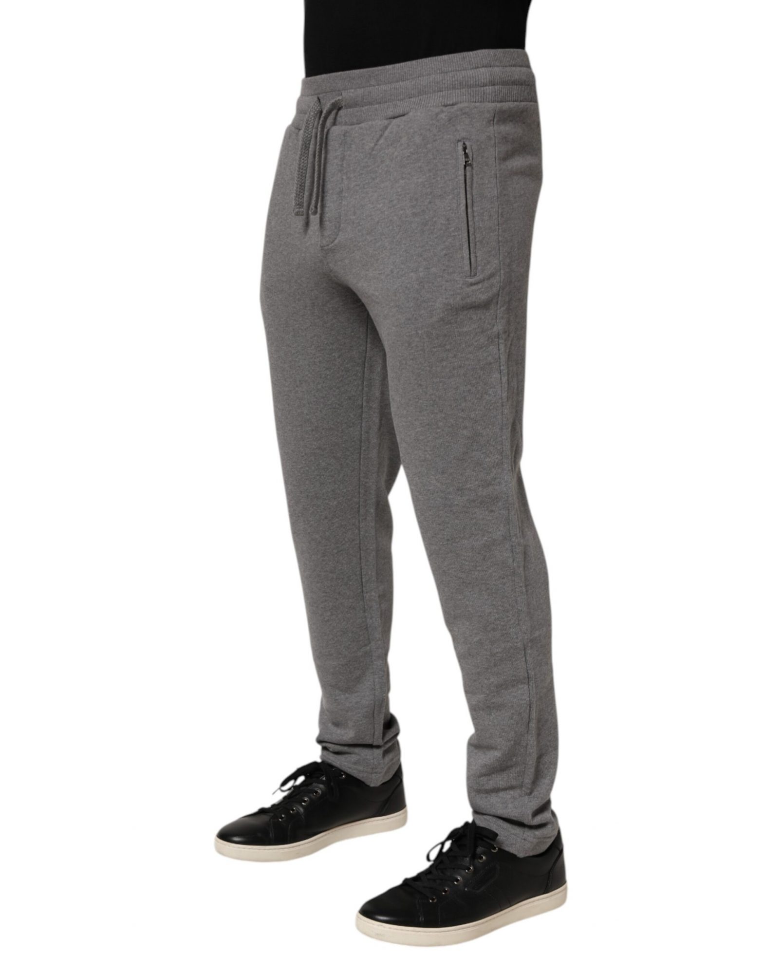 Dolce & Gabbana Baumwoll-Jogger-Sweatpants Hose Grau – Bild 3