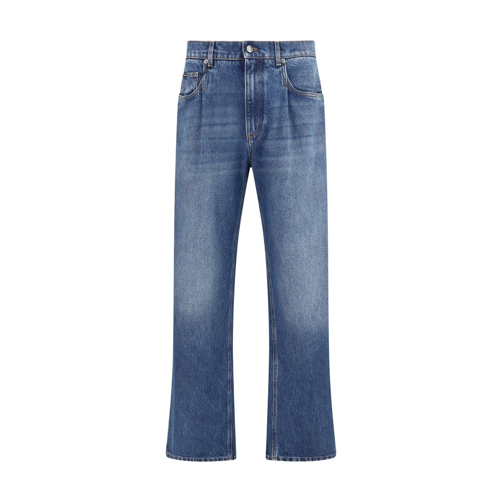 Dolce & Gabbana Entspannte Jeans aus blauem Baumwoll-Denim