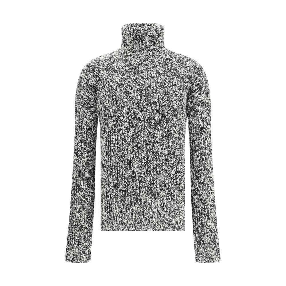 Dolce & Gabbana Weißer Rollkragenpullover aus Fleece-Wolle