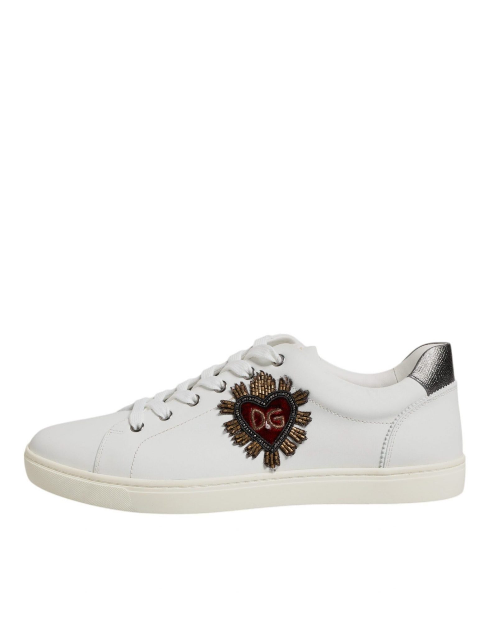 Dolce & Gabbana Weiß Sacred Heart Männer Low Top Turnschuhe Schuhe