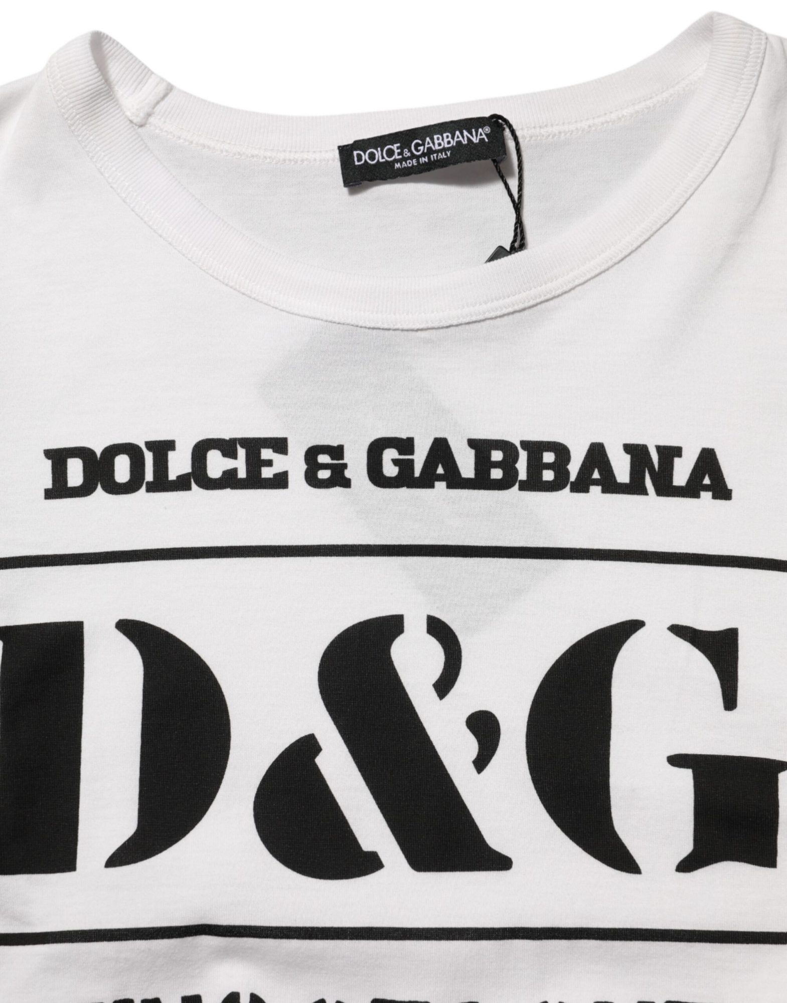 Dolce & Gabbana Weißes Logo Camouflage Rundhalsausschnitt Herren-T-Shirt – Bild 7