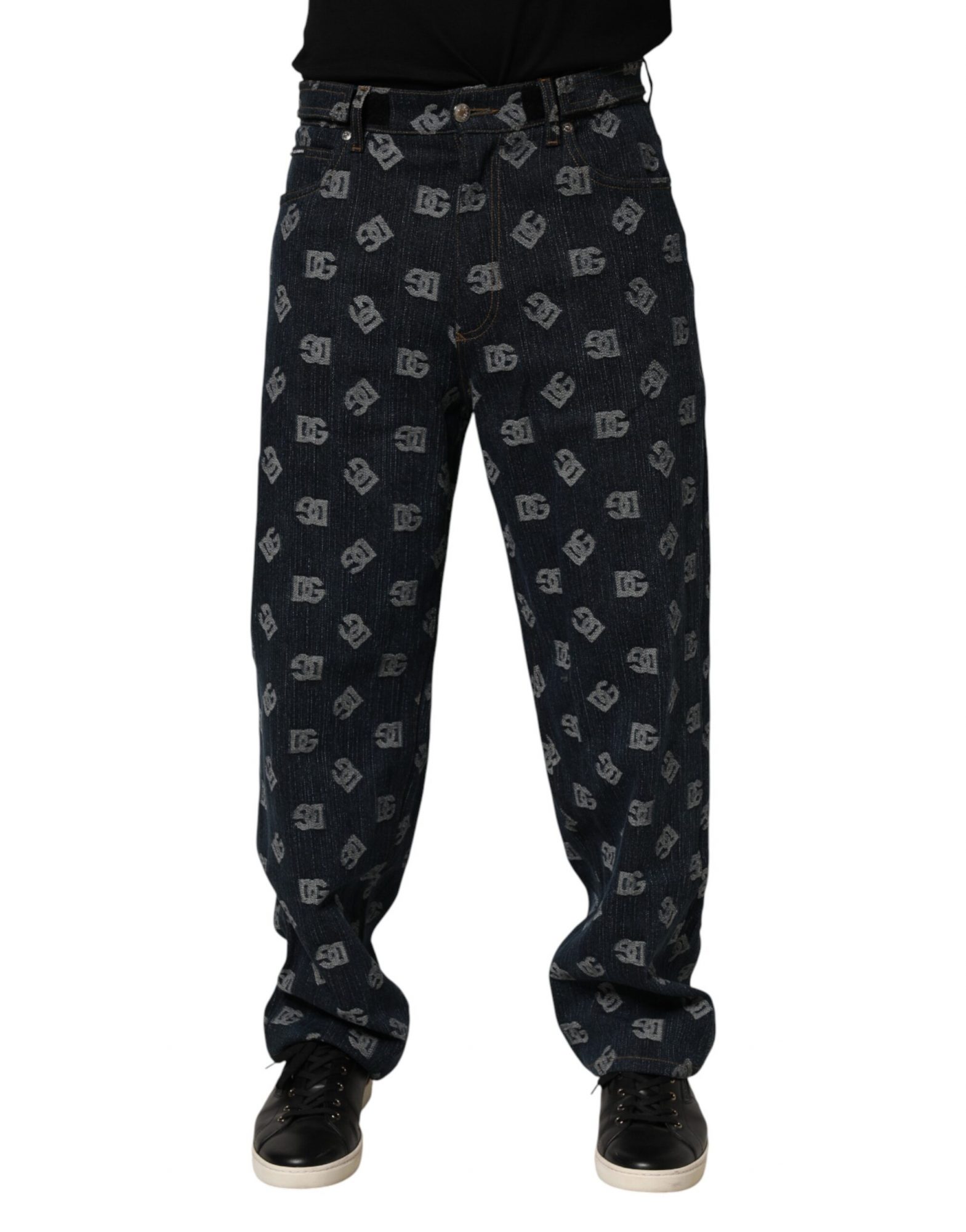 Dolce & Gabbana Gerade Jeans mit blauem Logo-Print für Herren