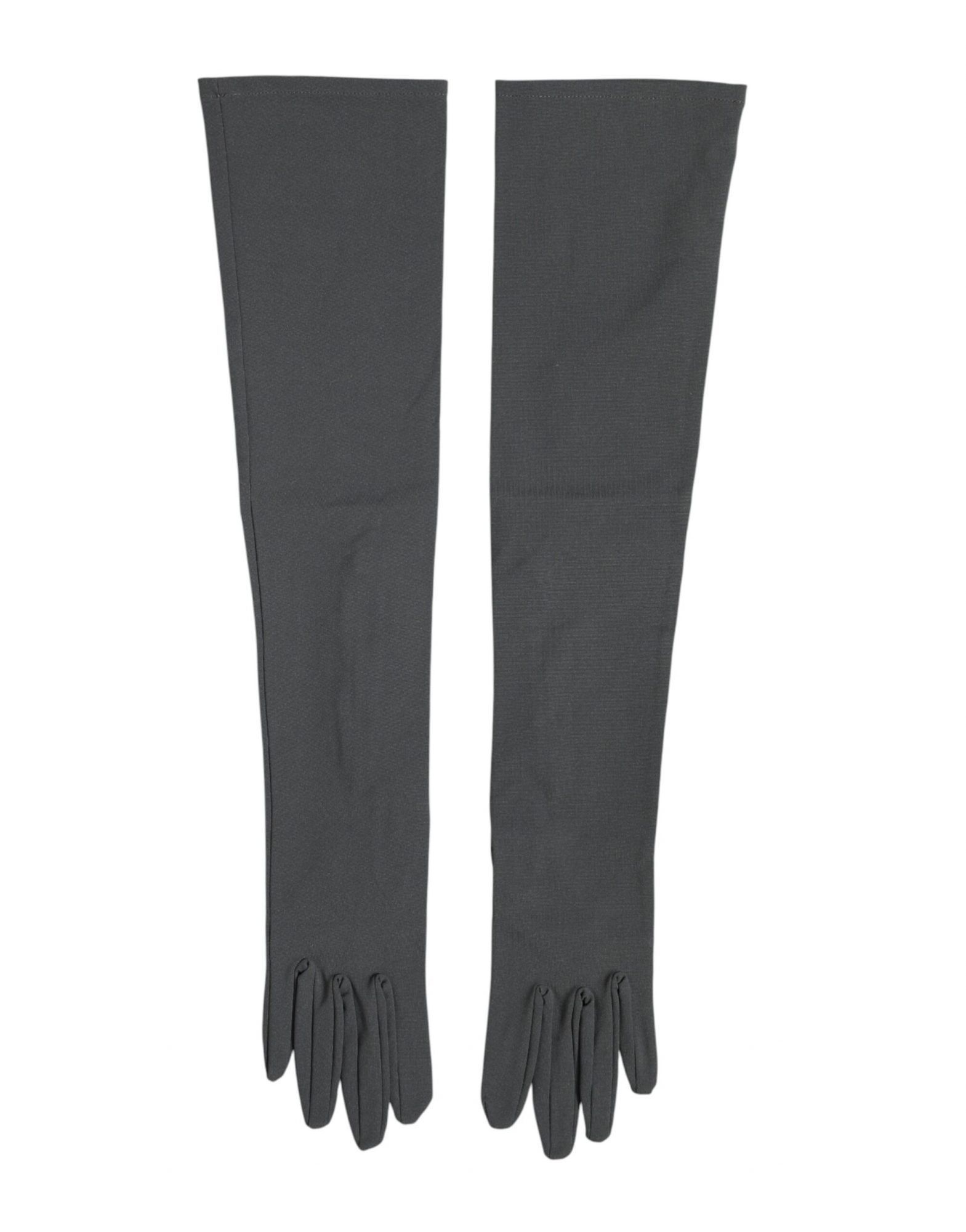 Dolce & Gabbana Dunkelgraue Herren-Viskose-Handschuhe bis zum Ellenbogen