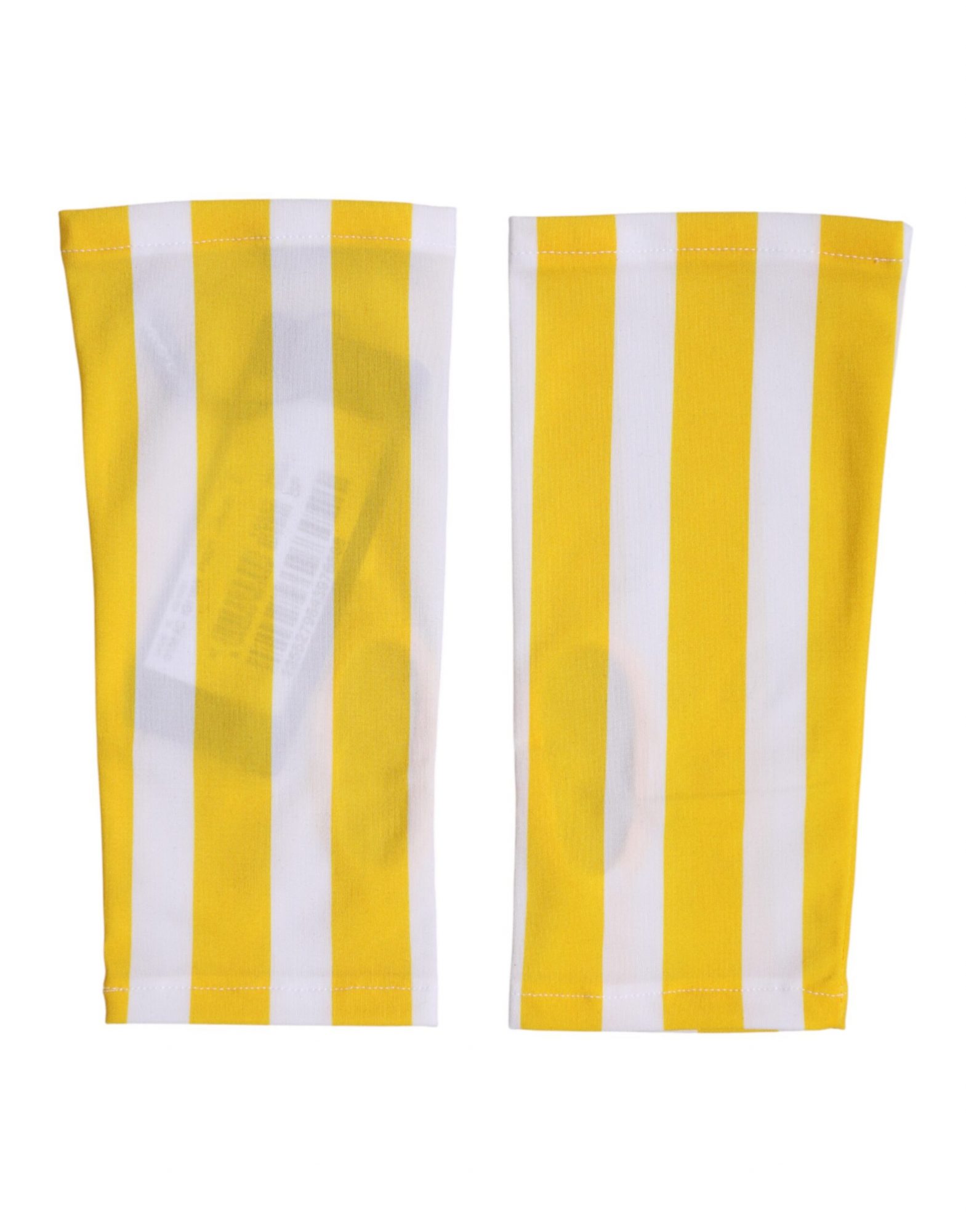 Dolce & Gabbana Gelbe und Weiße Nylon-Fingerhandschuhe, Handgelenkslänge