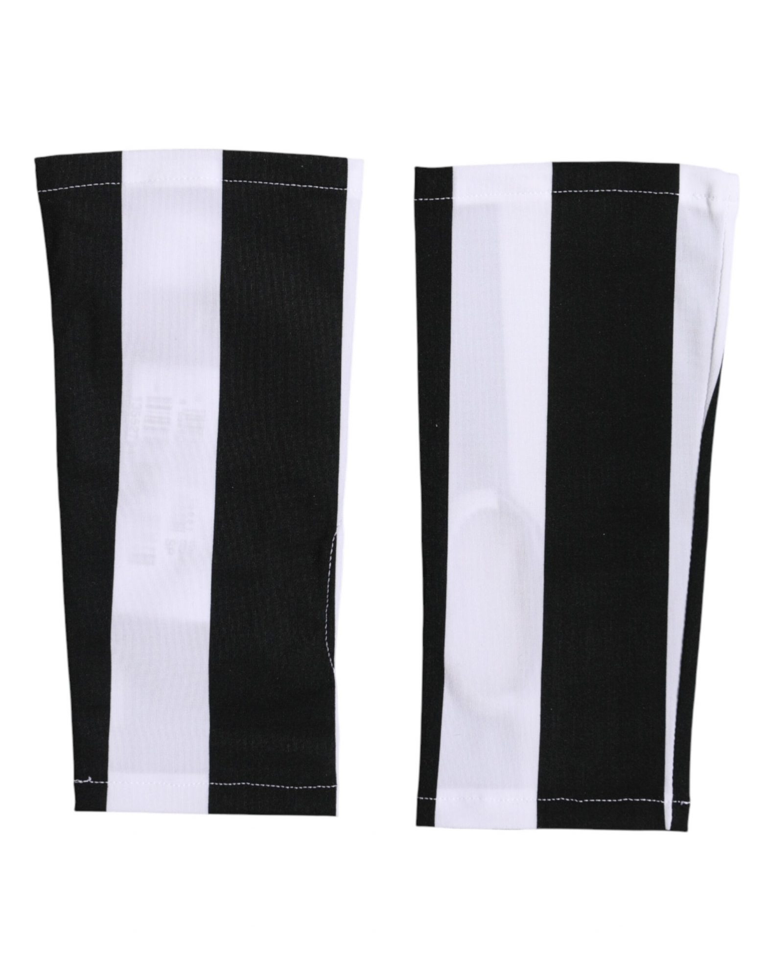 Dolce & Gabbana Fingerlose Handschuhe aus Nylon in Schwarz-Weiß