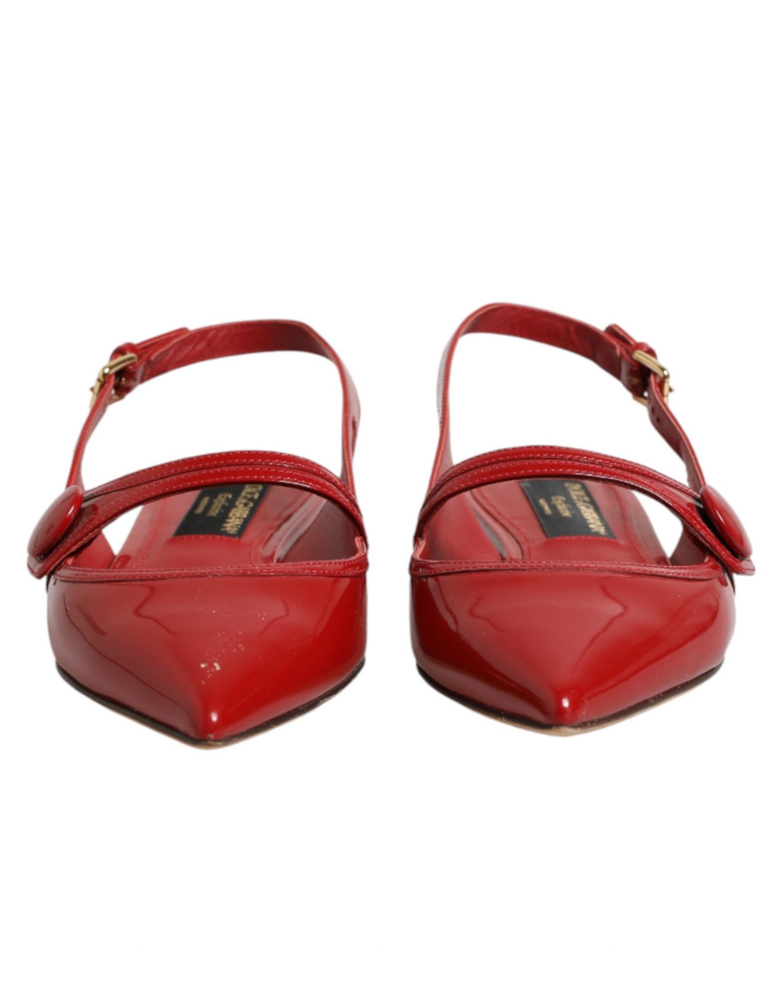 Dolce & Gabbana Rote Leder-Slingback-Ballerinas – Bild 3