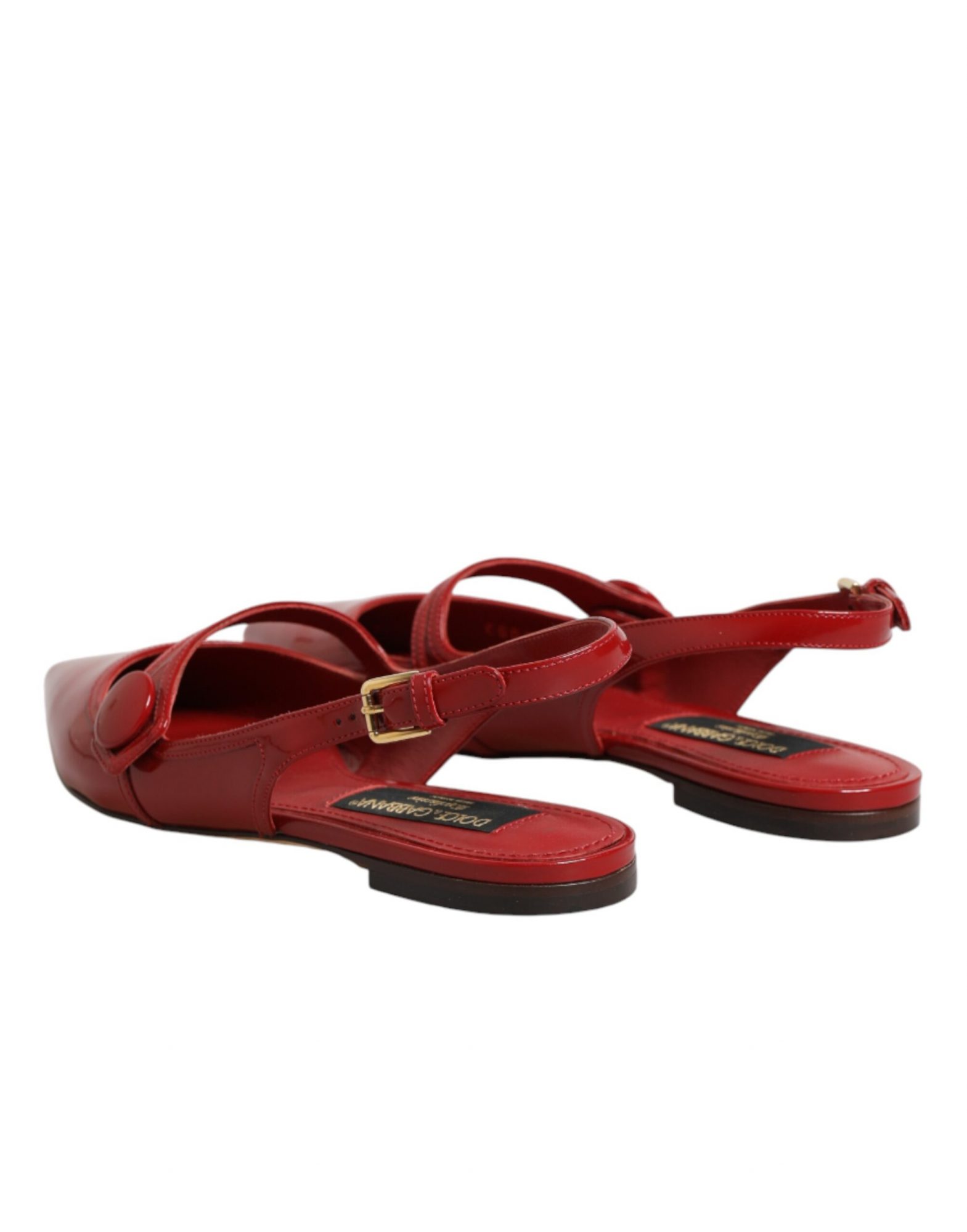 Dolce & Gabbana Rote Leder-Slingback-Ballerinas – Bild 6