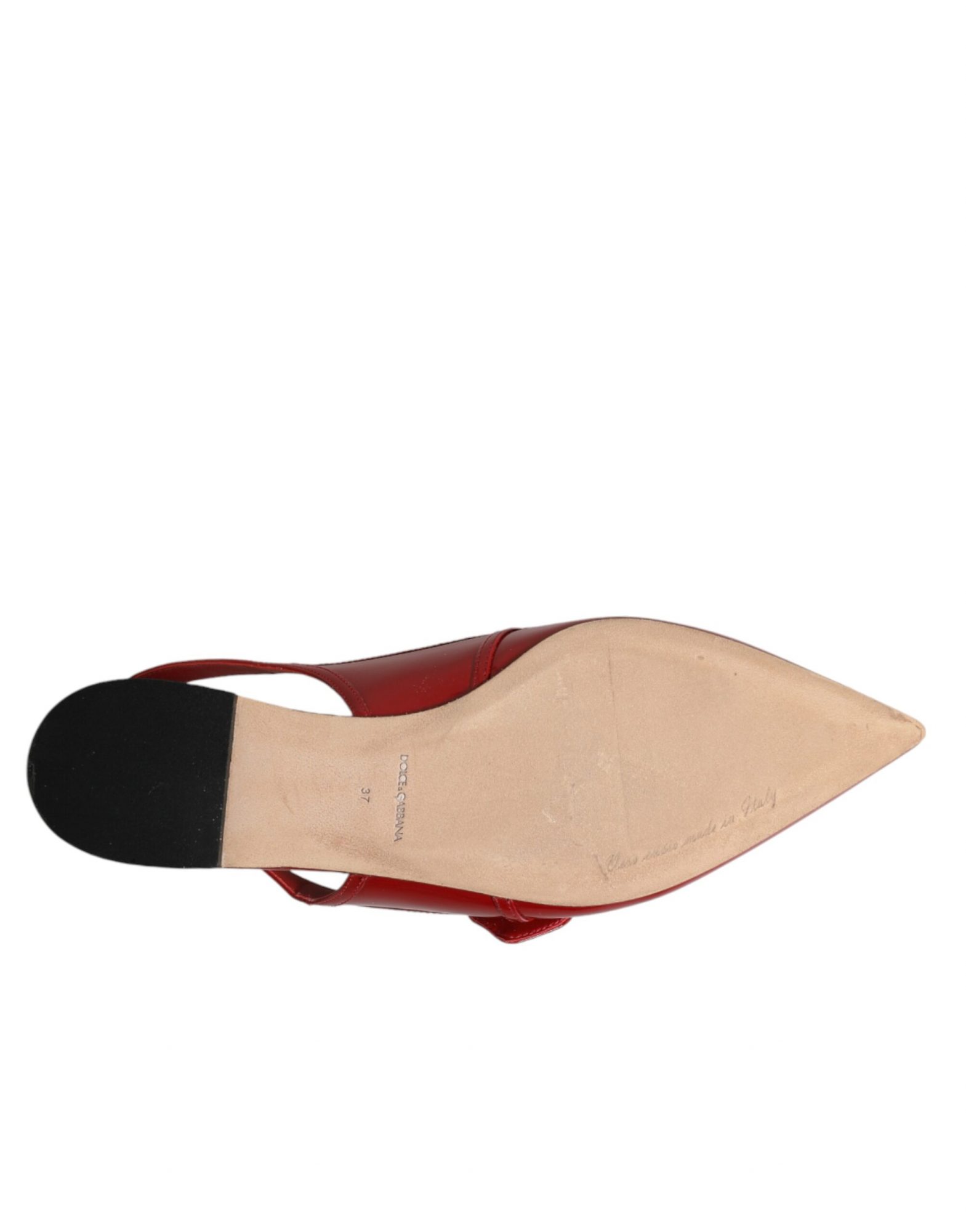 Dolce & Gabbana Rote Leder-Slingback-Ballerinas – Bild 8