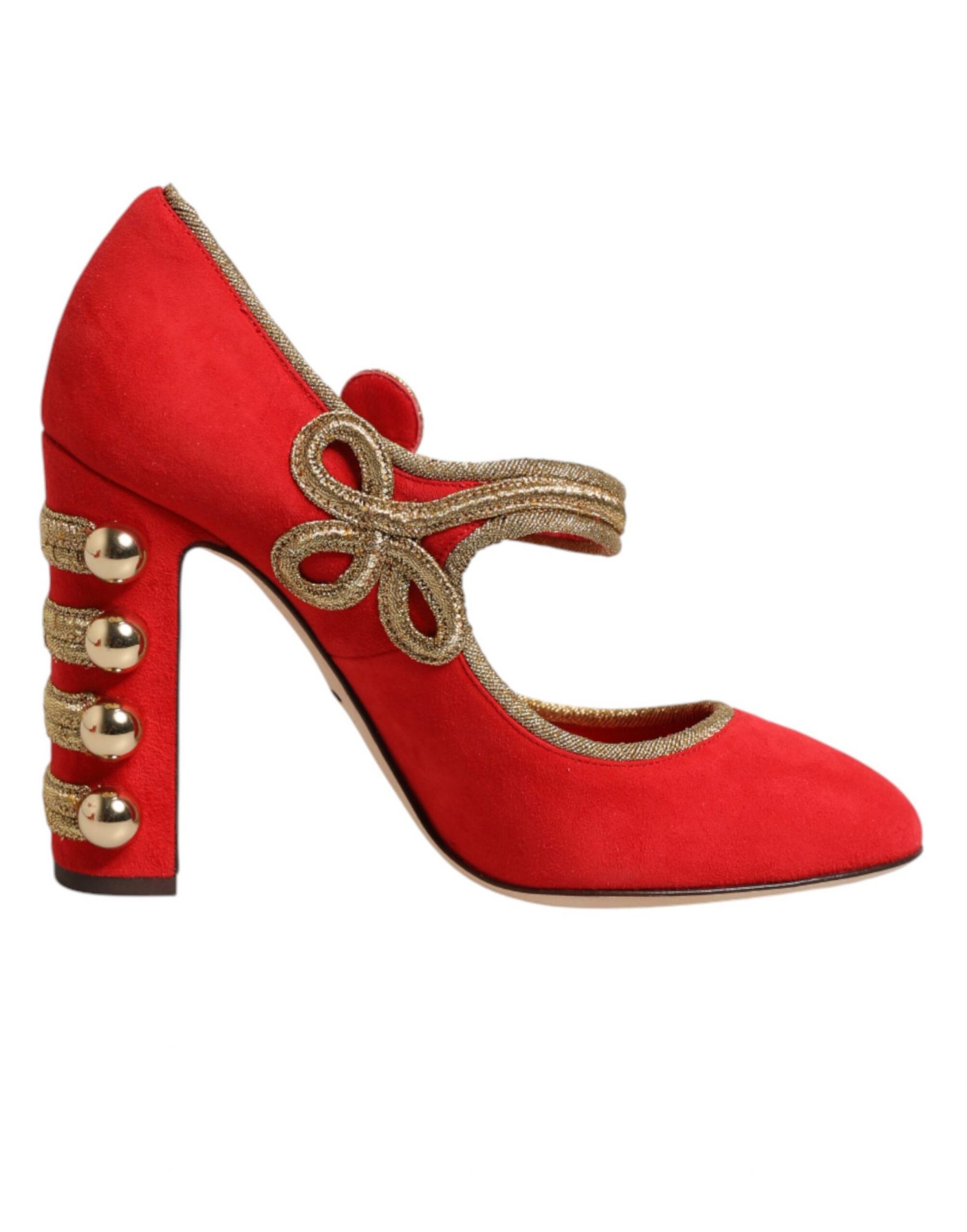 Dolce & Gabbana Rote MARY JANES Pumps mit Verzierungen