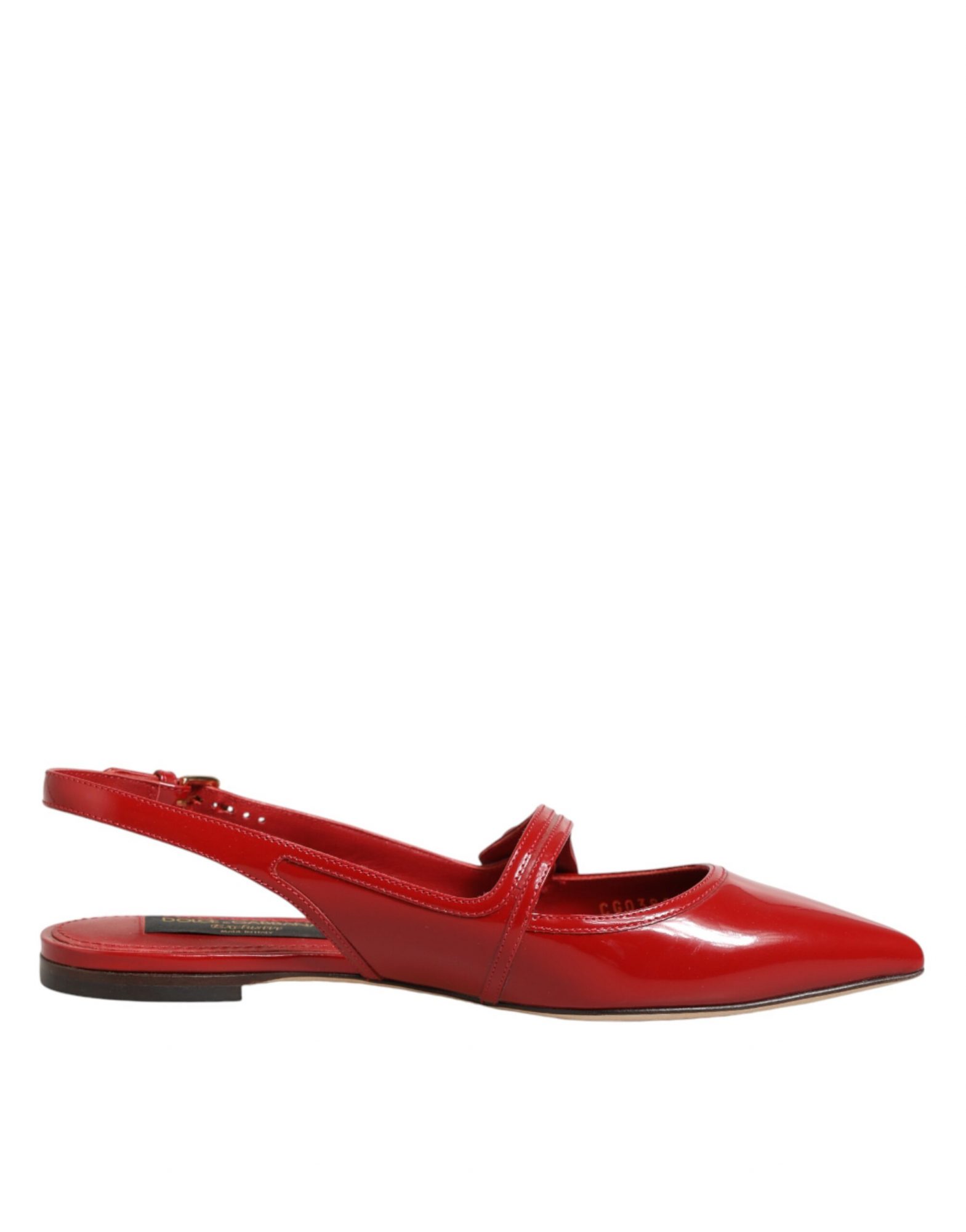 Dolce & Gabbana Rote Leder-Slingback-Ballerinas