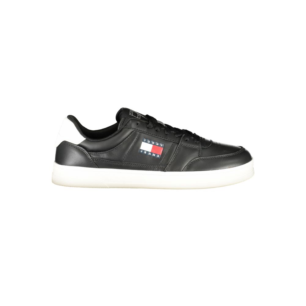 Tommy Hilfiger Schwarzes Leder Herren Sneaker