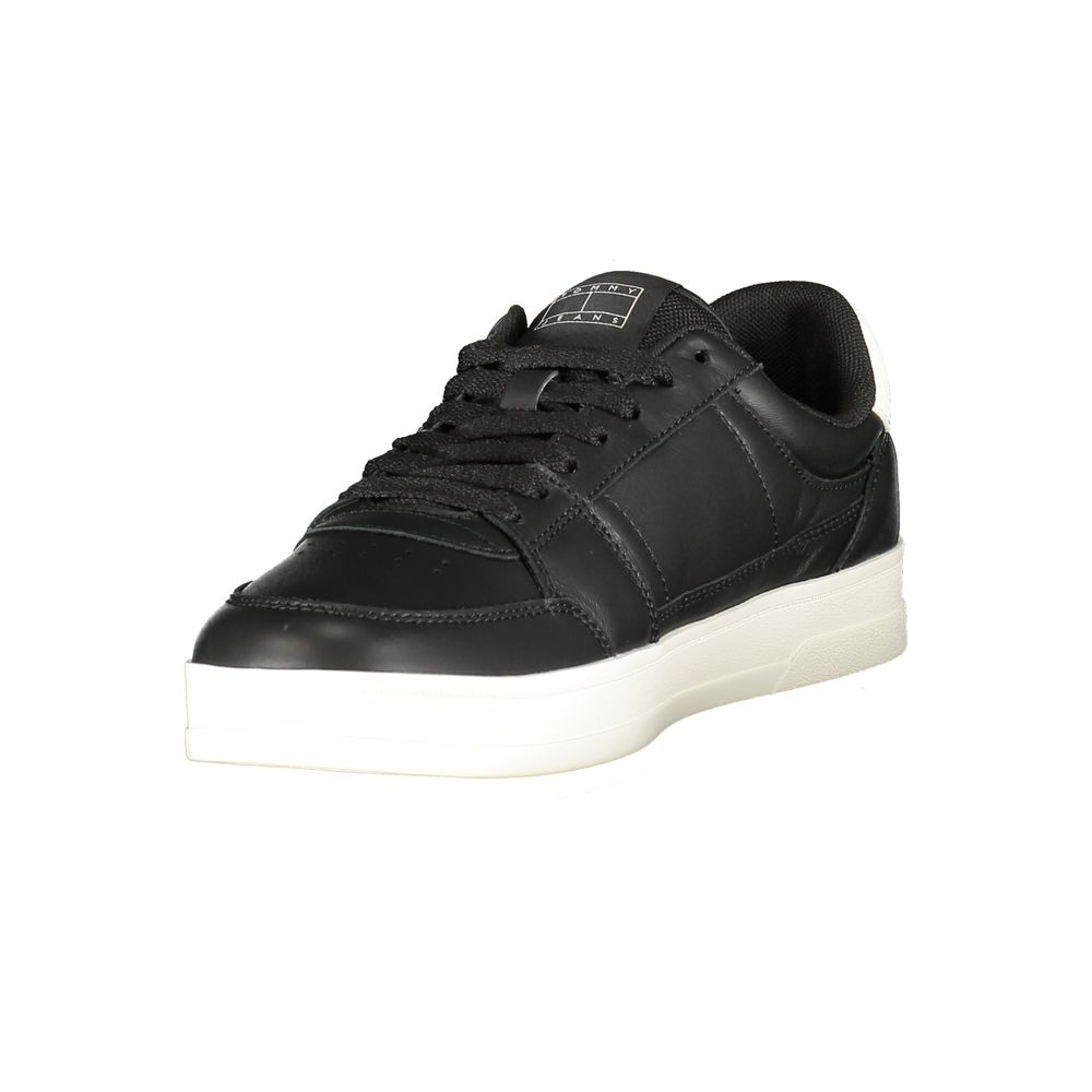 Tommy Hilfiger Schwarzes Leder Herren Sneaker – Bild 3