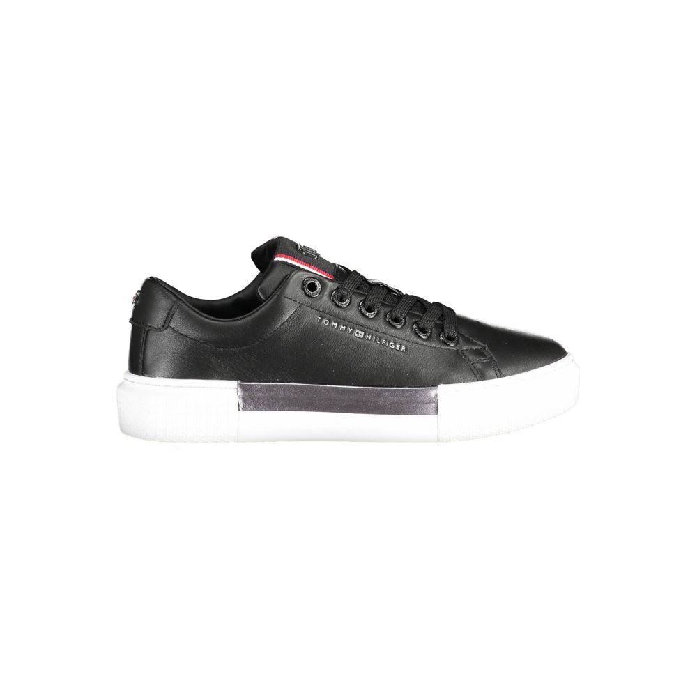 Tommy Hilfiger Schwarzes Leder Damen Sneaker