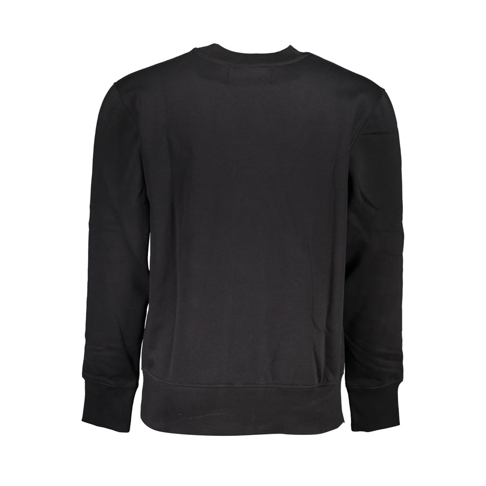 Calvin Klein Schlankes schwarzes Fleece-Sweatshirt mit Rundhalsausschnitt – Bild 2