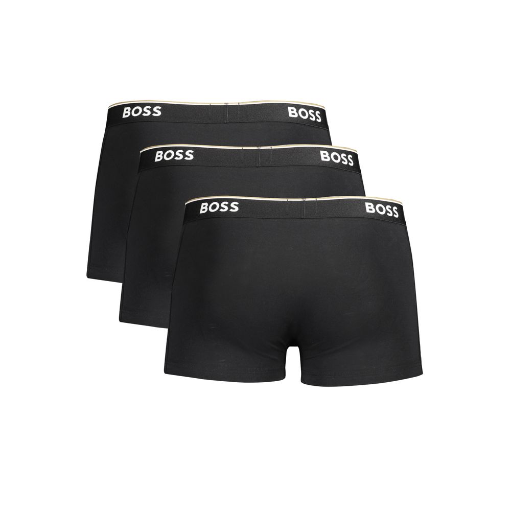 Hugo Boss Schwarz Baumwolle Männer Boxer Unterwäsche Pack – Bild 2