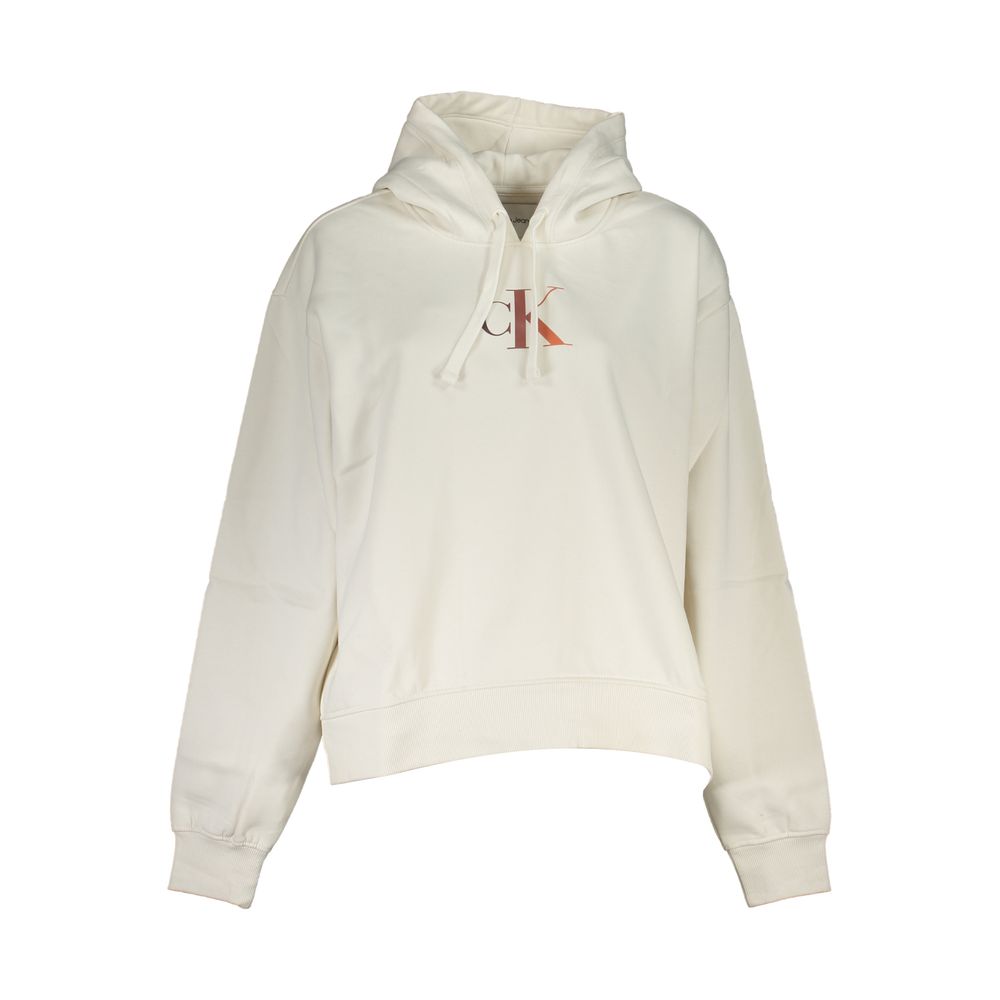 Calvin Klein Schickes weiĂes Fleece-Sweatshirt mit Kapuze