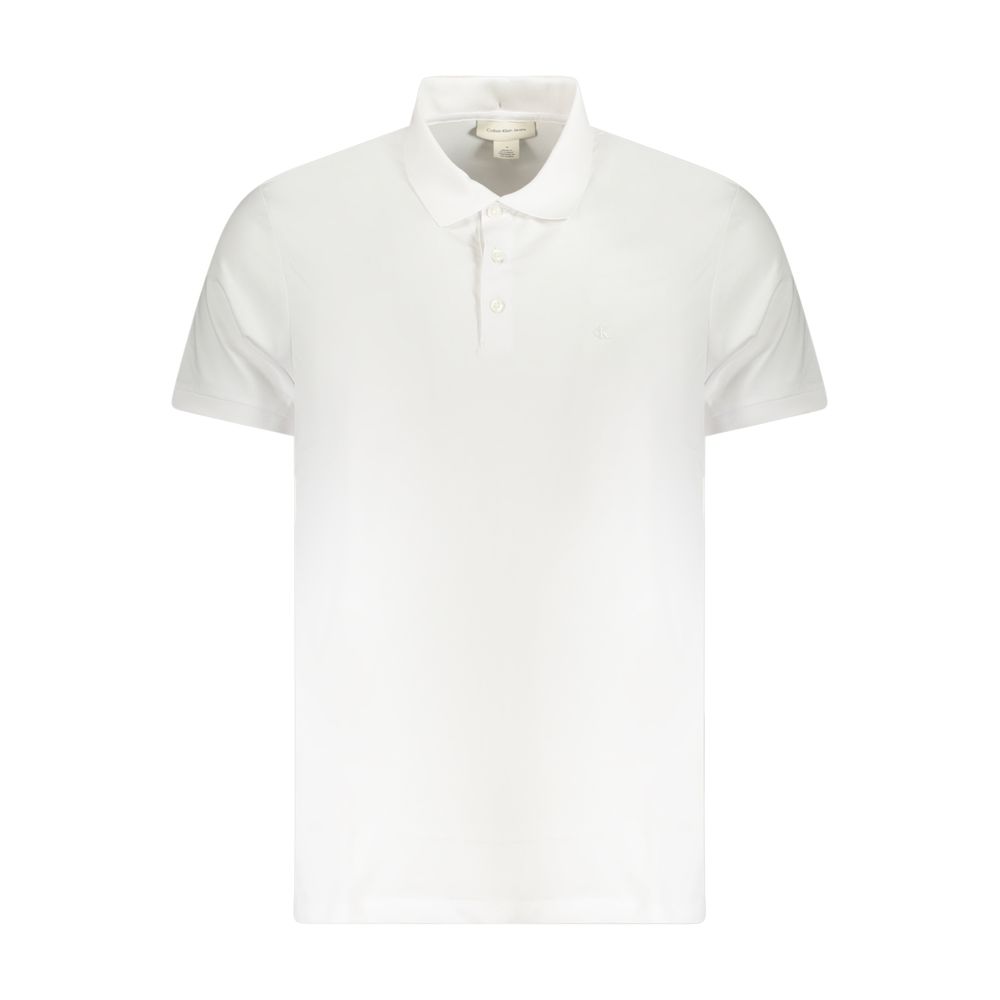 Calvin Klein Weißes Baumwoll-Poloshirt für Männer