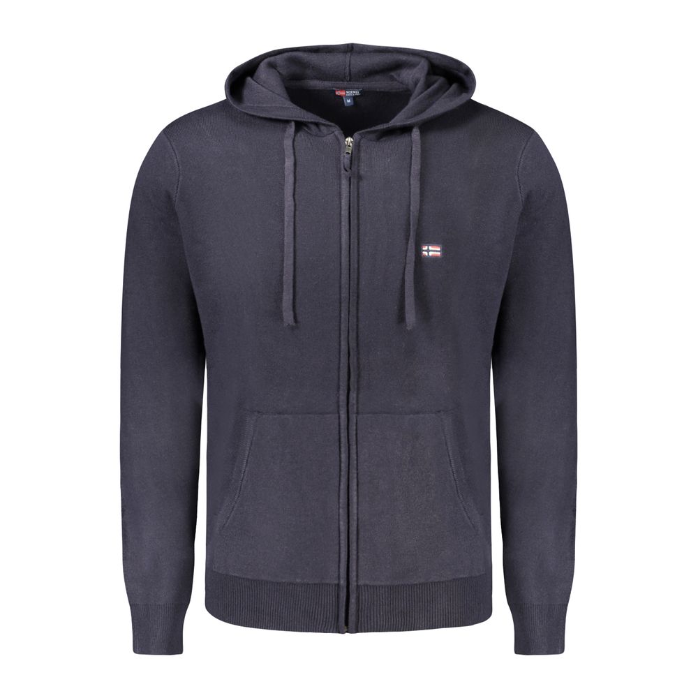 Norway 1963 Blaue Polyamid-Strickjacke für Männer