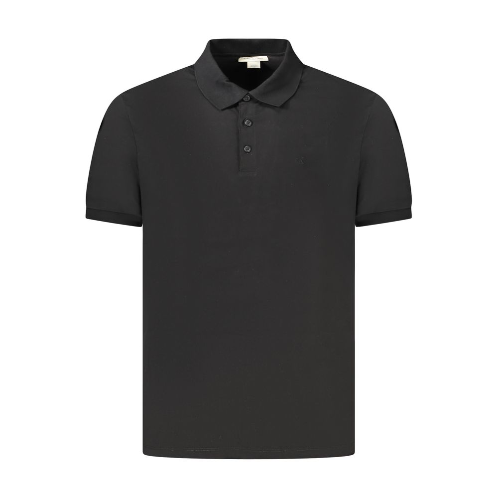 Calvin Klein Schwarzes Baumwoll-Poloshirt für Männer