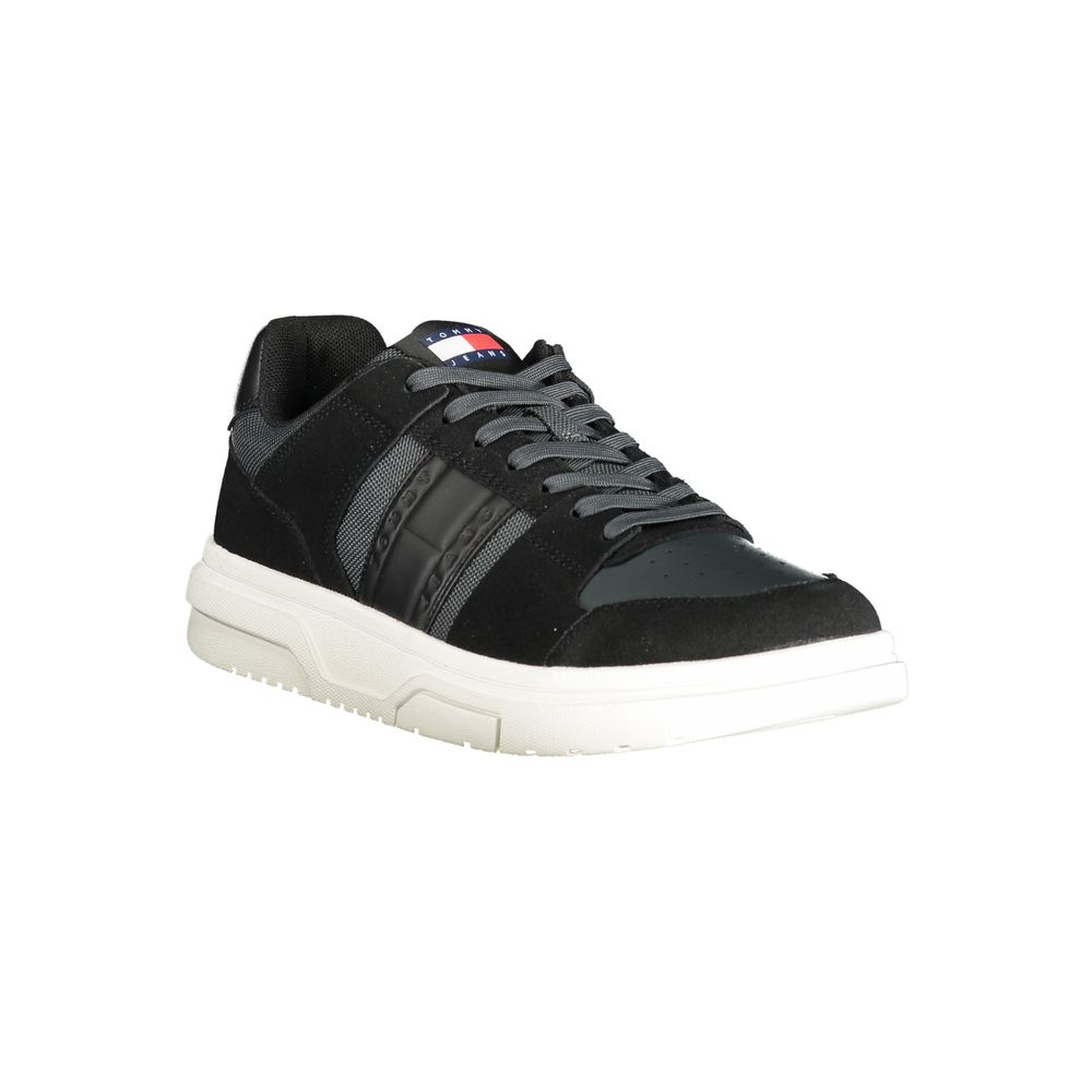 Tommy Hilfiger Schwarzes Leder Herren Sneaker – Bild 2