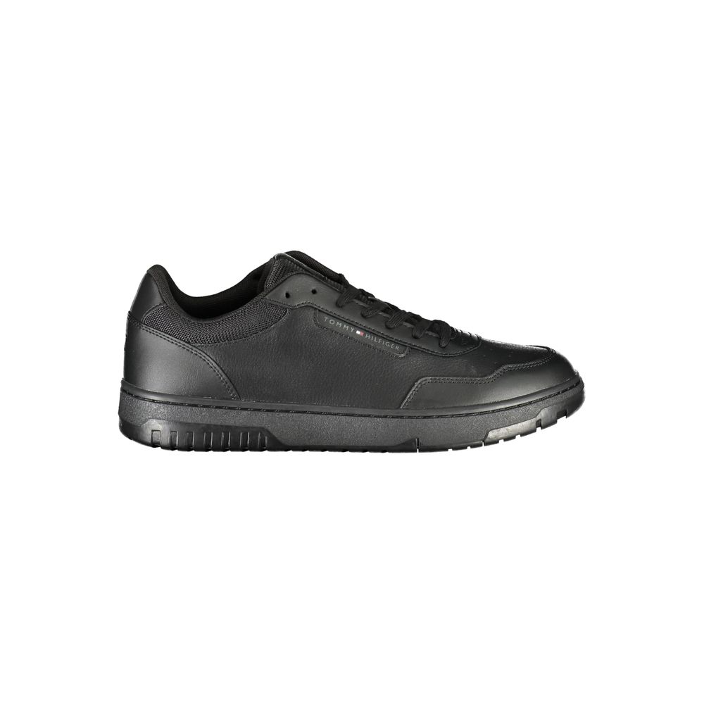 Tommy Hilfiger Schwarzes Leder Herren Sneaker