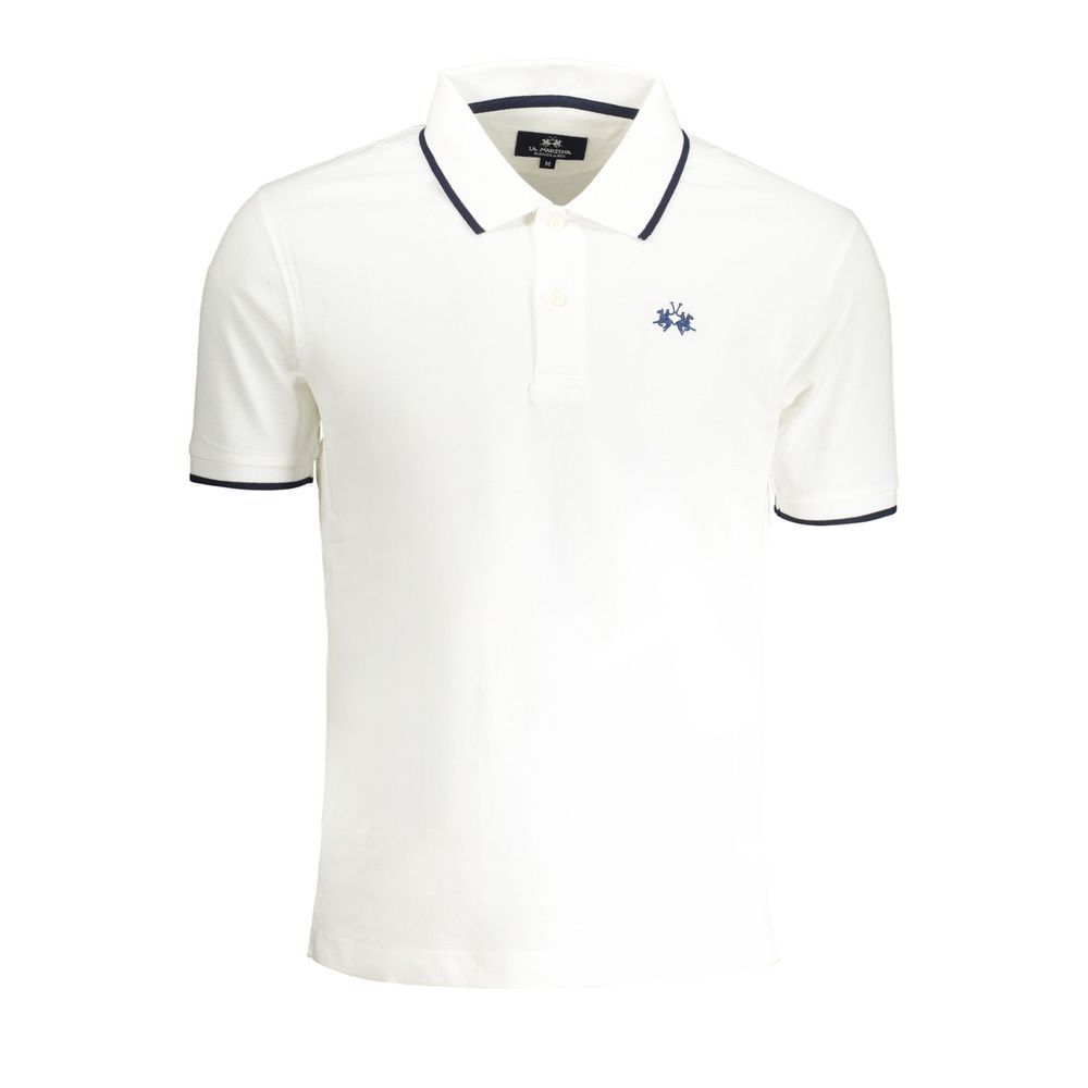 La Martina Weißes Baumwoll-Poloshirt für Männer