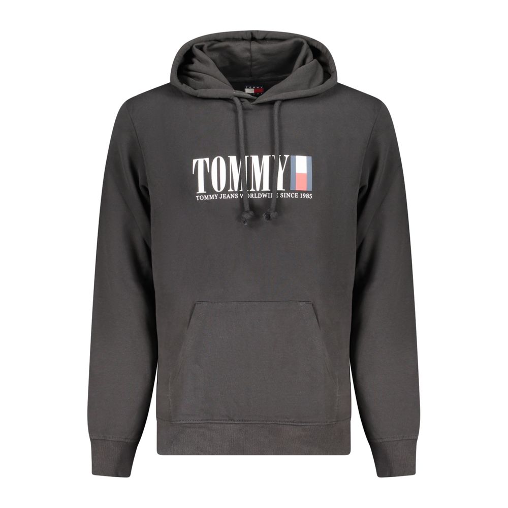Tommy Hilfiger Schwarzer Baumwollpullover fĂŒr MĂ€nner