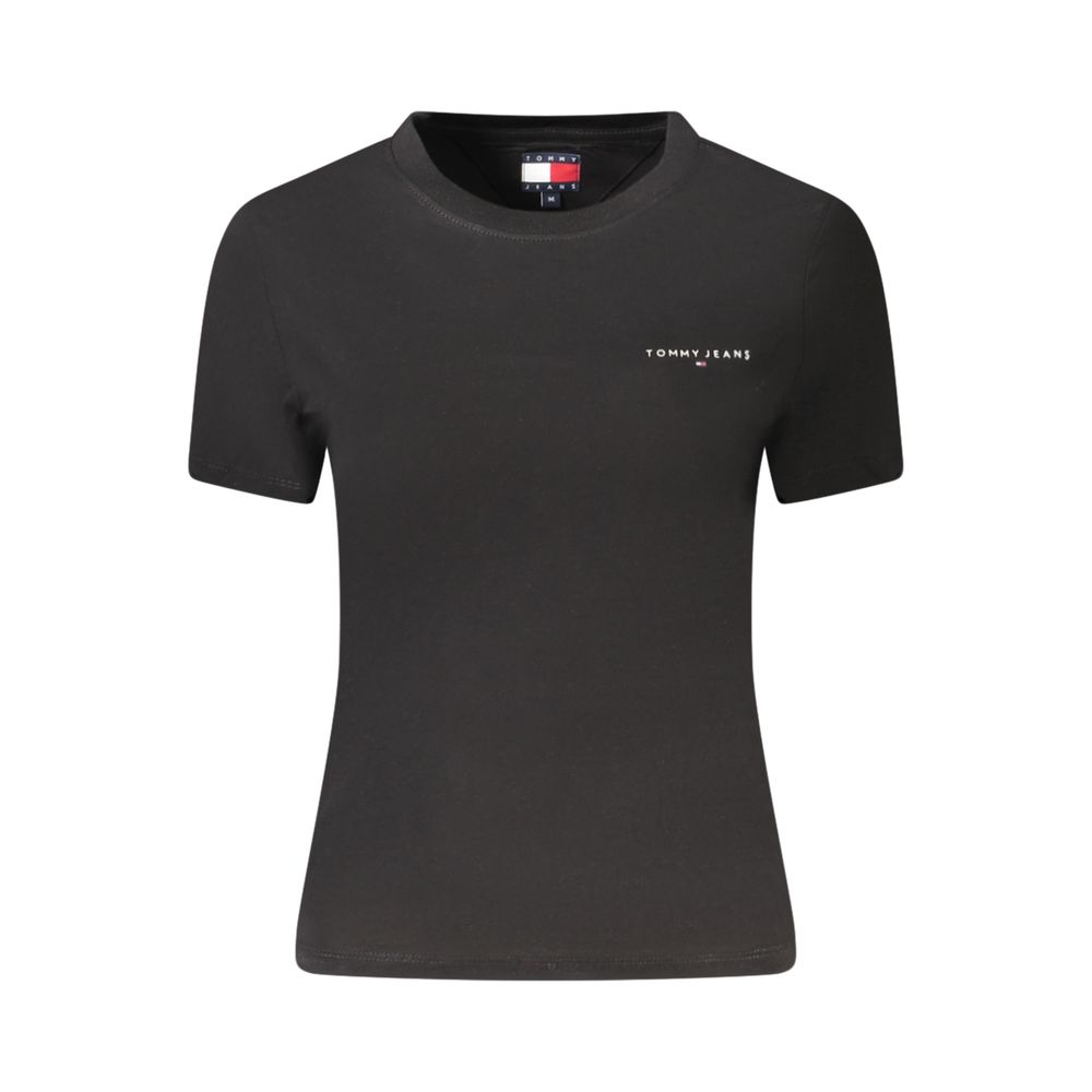 Tommy Hilfiger Schwarzes Baumwoll-T-Shirt für Frauen