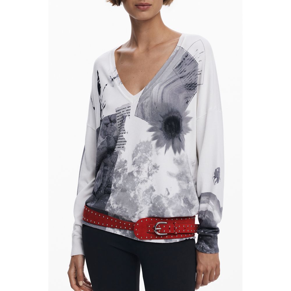 Desigual Weißer Viskose Pullover für Frauen