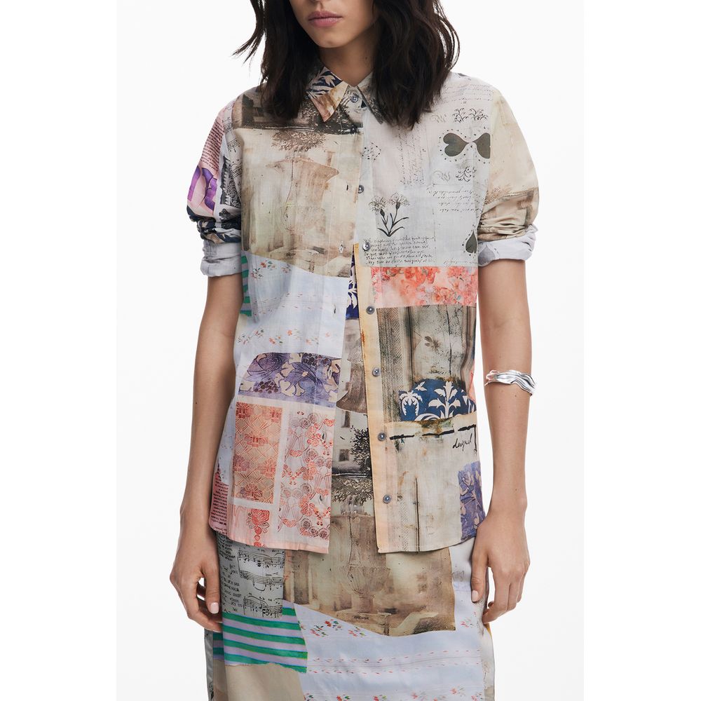 Desigual Beigefarbenes Baumwollhemd