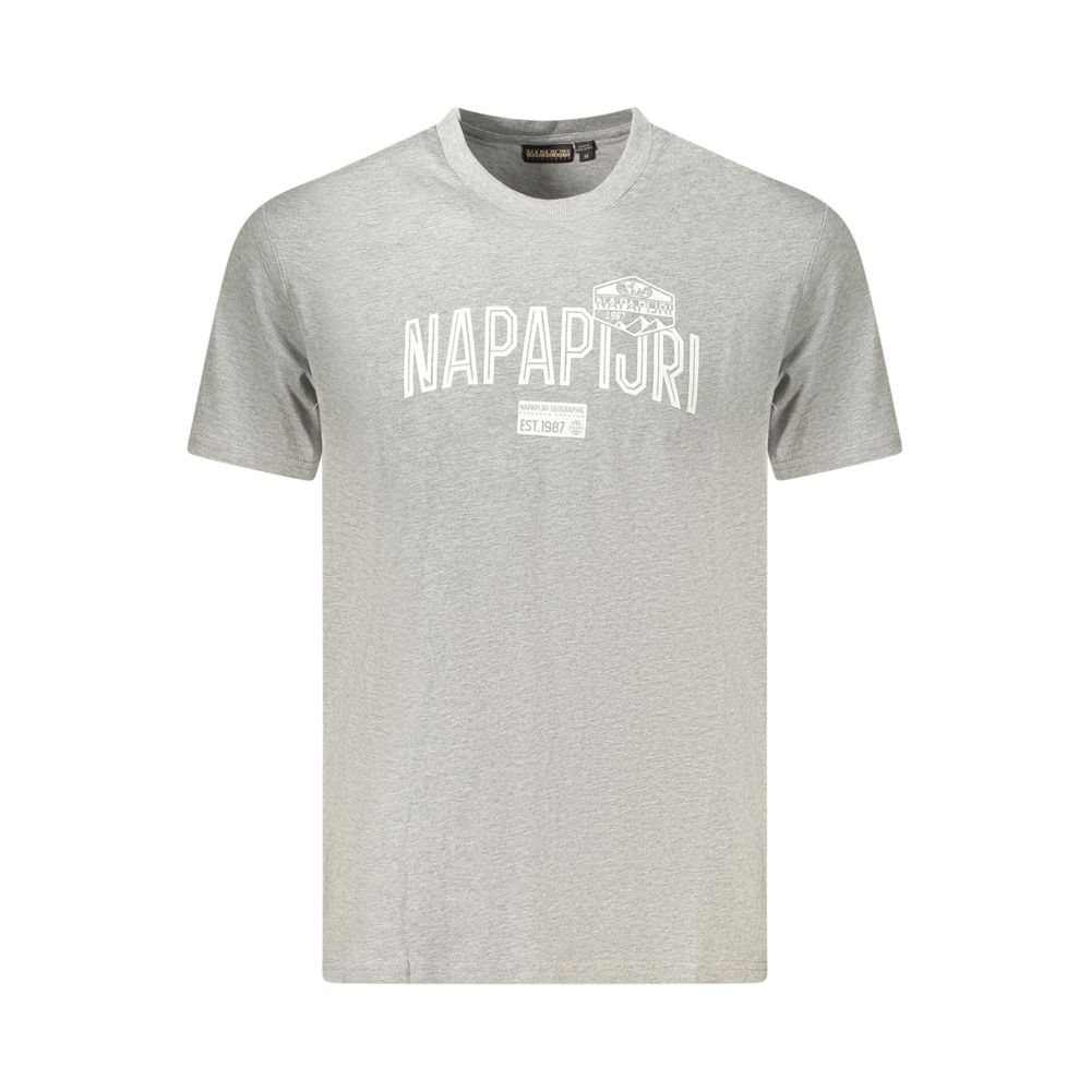 Napapijri Graues Baumwolle Männer T-Shirt