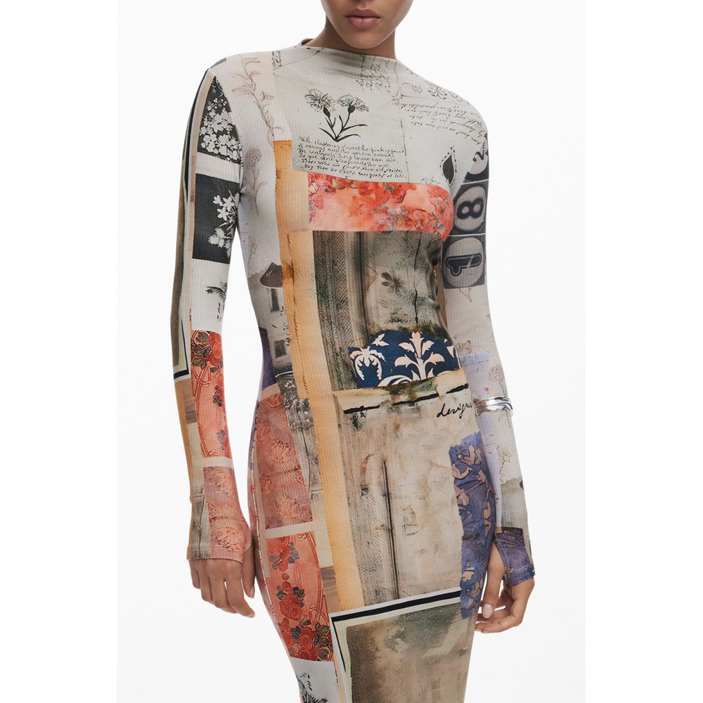 Desigual Beige Viskose Frauen Kleid