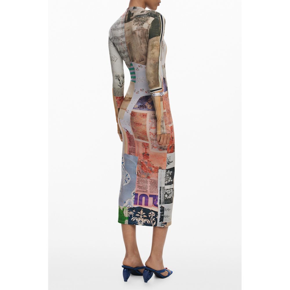 Desigual Beige Viskose Frauen Kleid – Bild 2