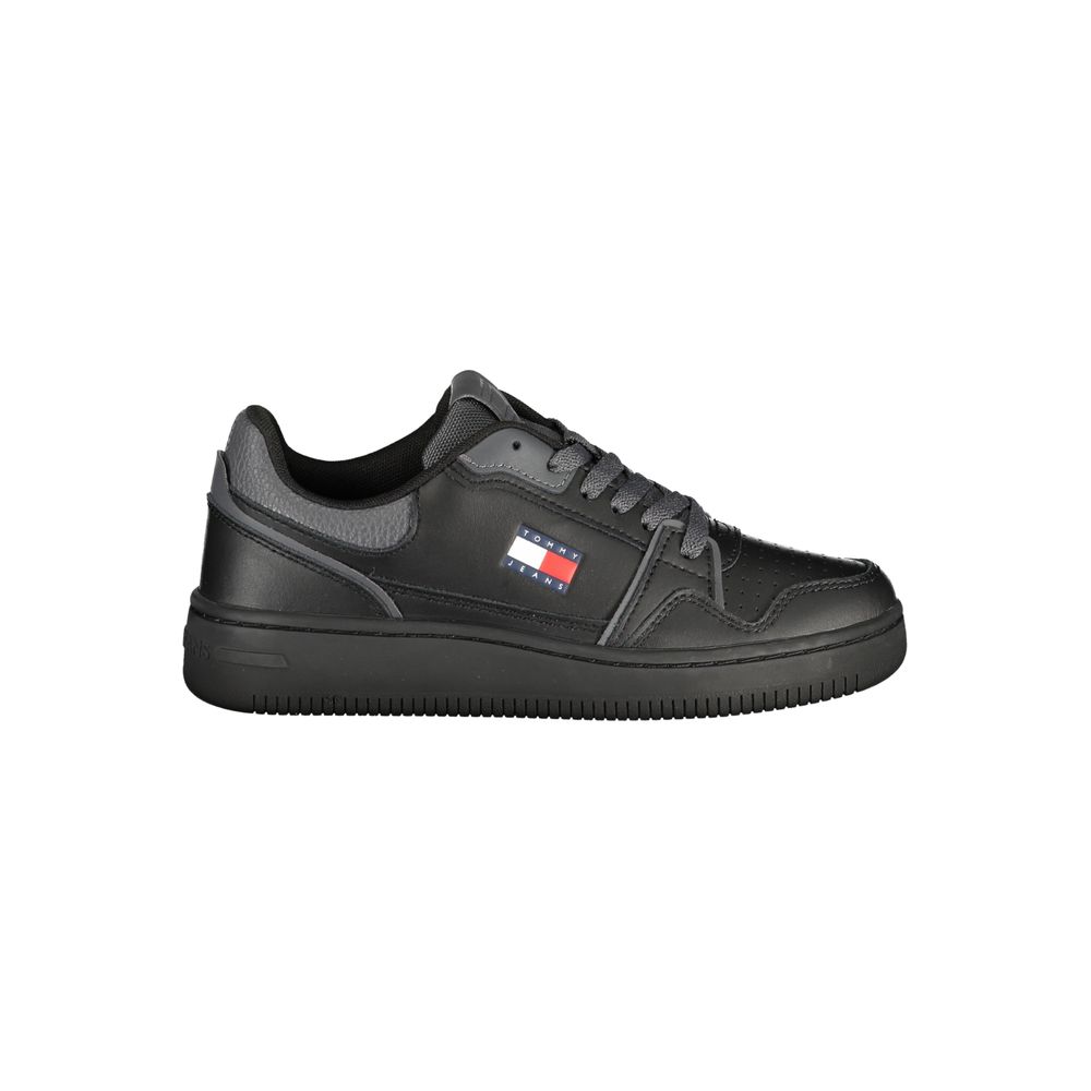 Tommy Hilfiger Schwarzer Damen-Sneaker aus Leder