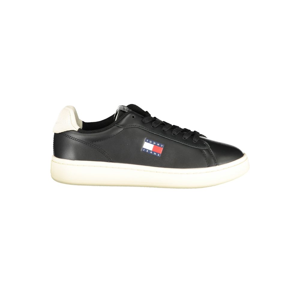 Tommy Hilfiger Schwarzer Ledersneaker fĂŒr Damen